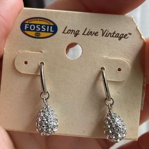 New Fossil Teardrop Earrings